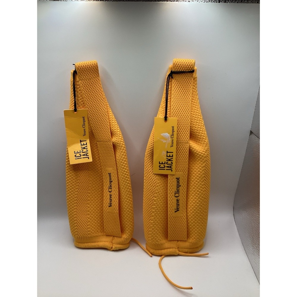 2 Veuve Clicquot Orange Ice Jacket Brut Champagne Bottle Cooler Carrier Bag